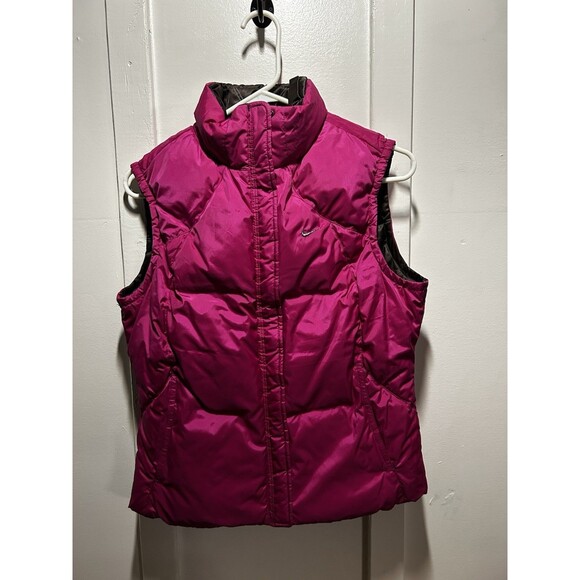Nike Down Filled Reversible Puffer Vest Pink / Charcoal Womens Small Nice! - Picture 4 of 9
